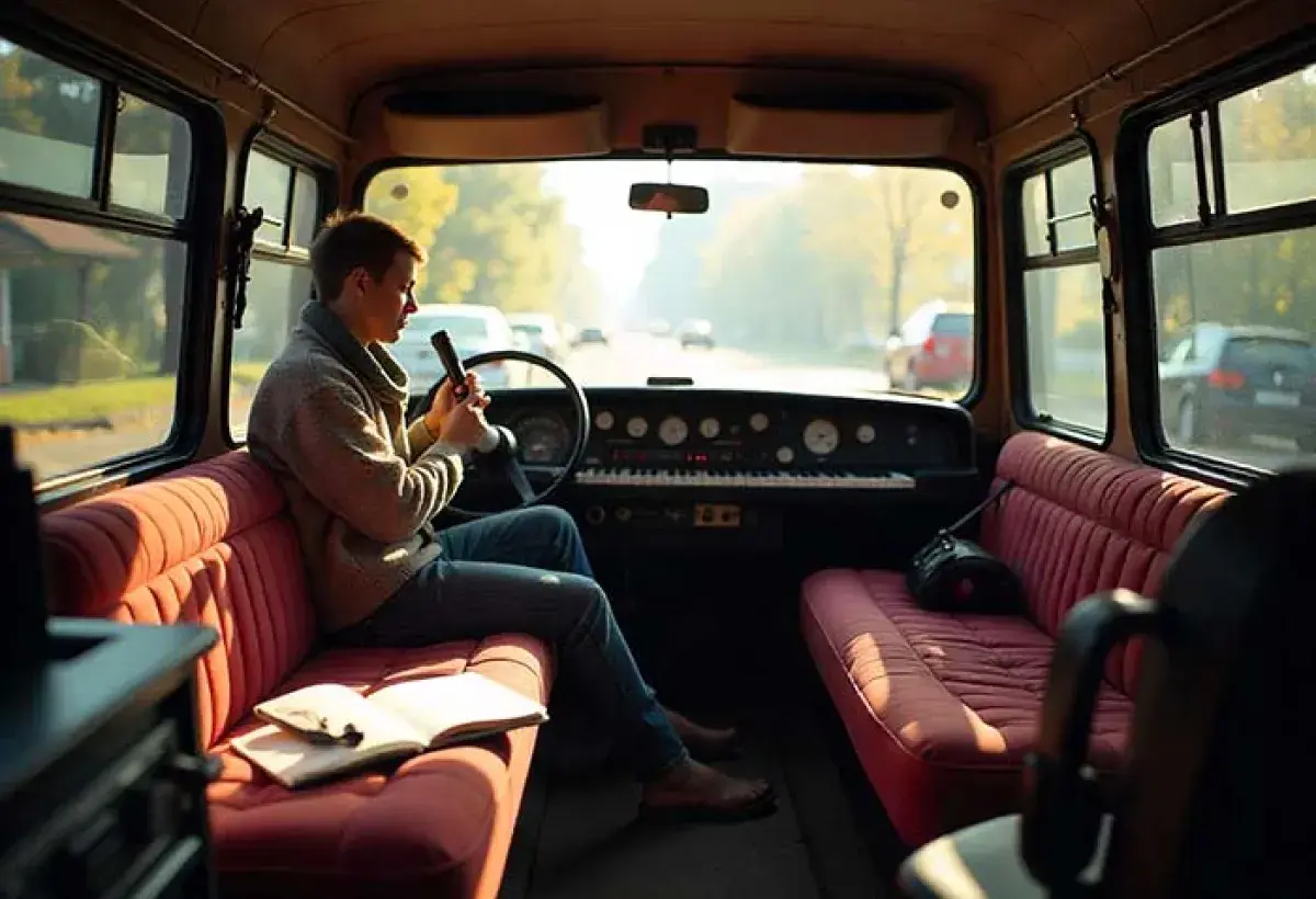 Recording vocals in a taxi-turned-studio, capturing a spontaneous musical adventure