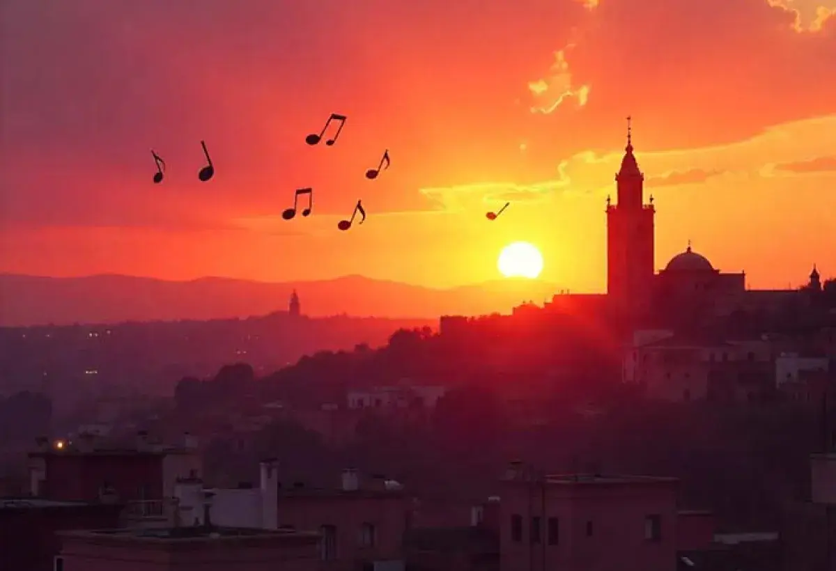 Sunset in Marrakech illustrating the fusion of travel, music, and unforgettable moments
