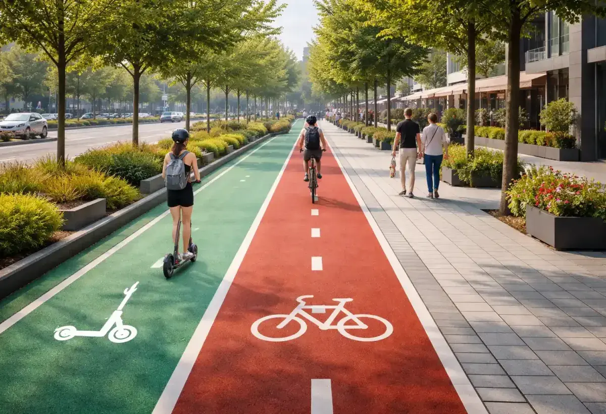 Infrastructure design can reduce conflicts between pedestrians and riders