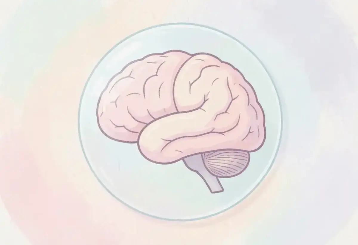 Brain illustration representing anxiety as a protective ally