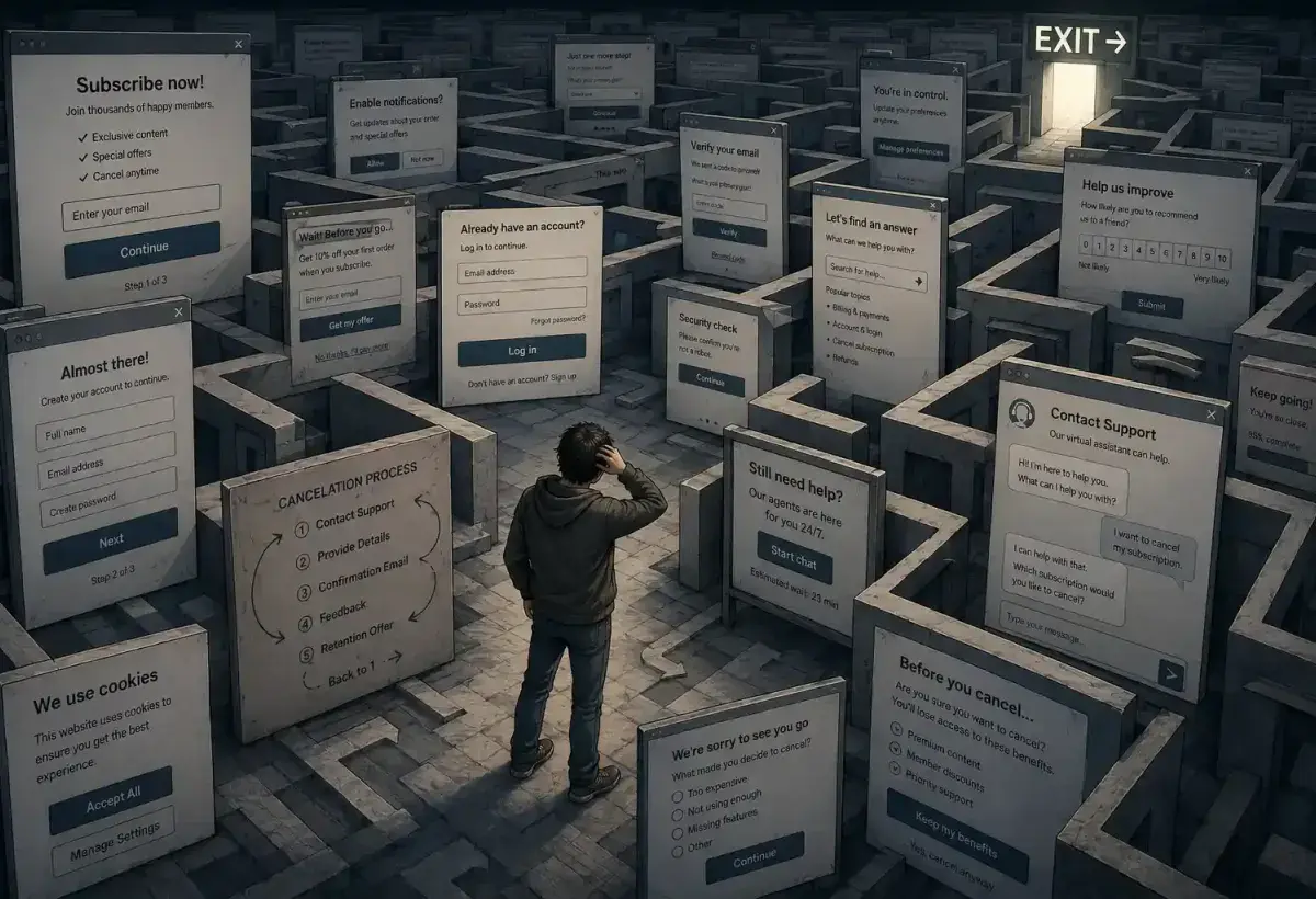 Consumer trapped in complex digital subscription systems