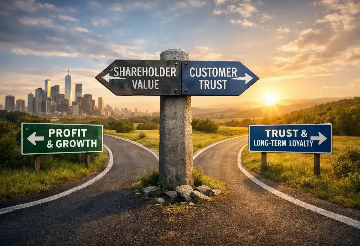 Corporate choice between shareholder profit and customer trust
