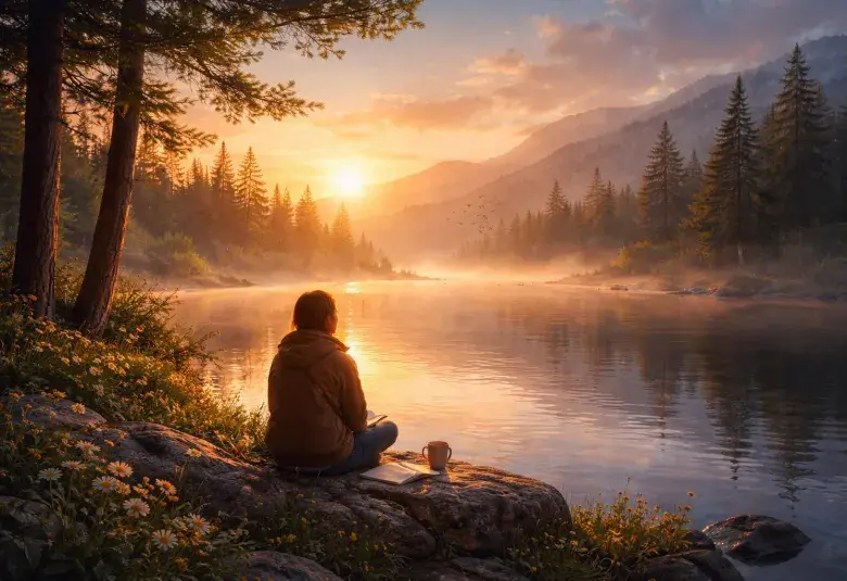 woman by the river 